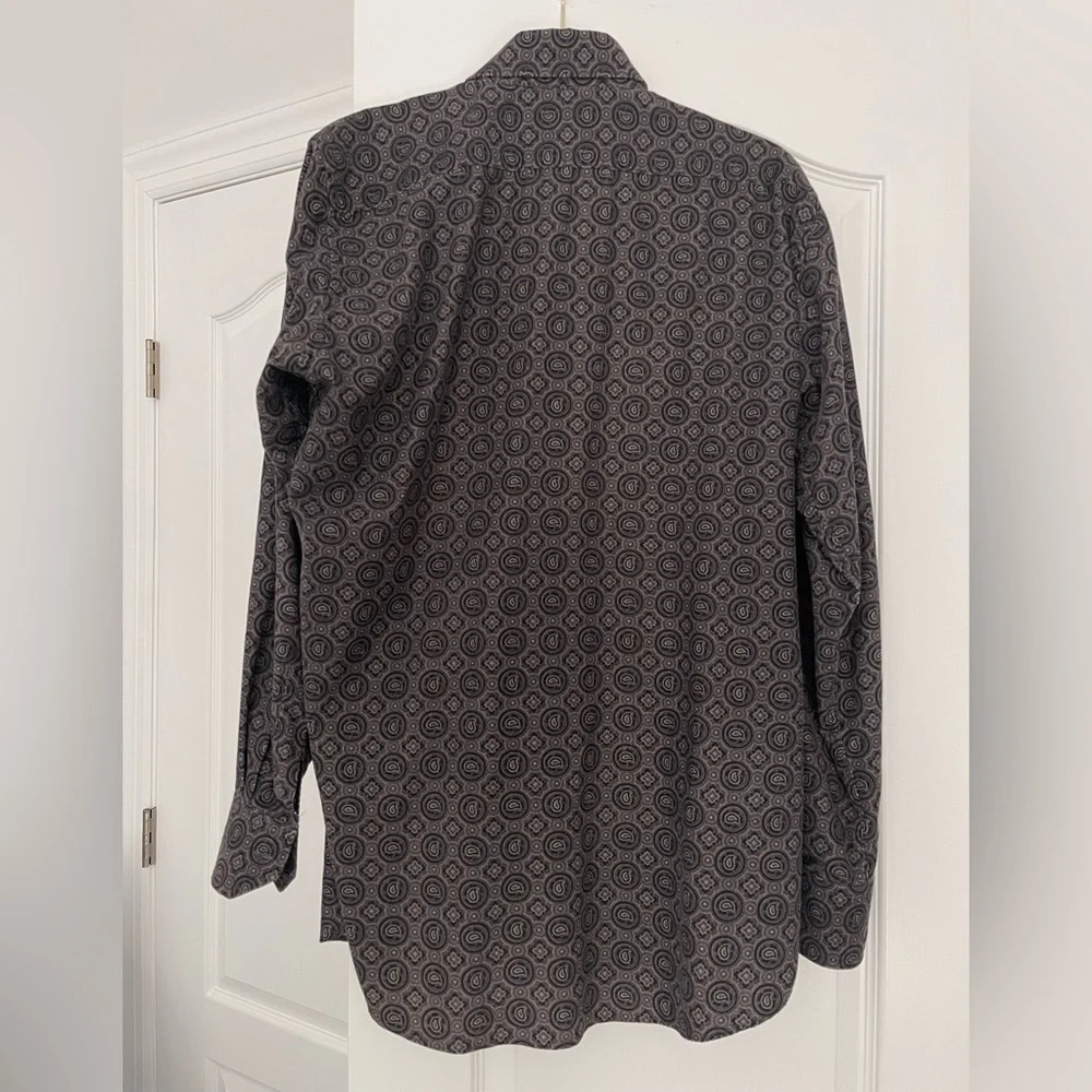 Etro Milano Made in Italy Paisley Print Button Front Shirt Size 40 L